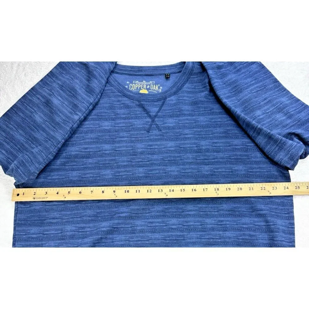 Copper‎ Oak Crew Neck Pullover Shirt Men XL Heather Blue LS